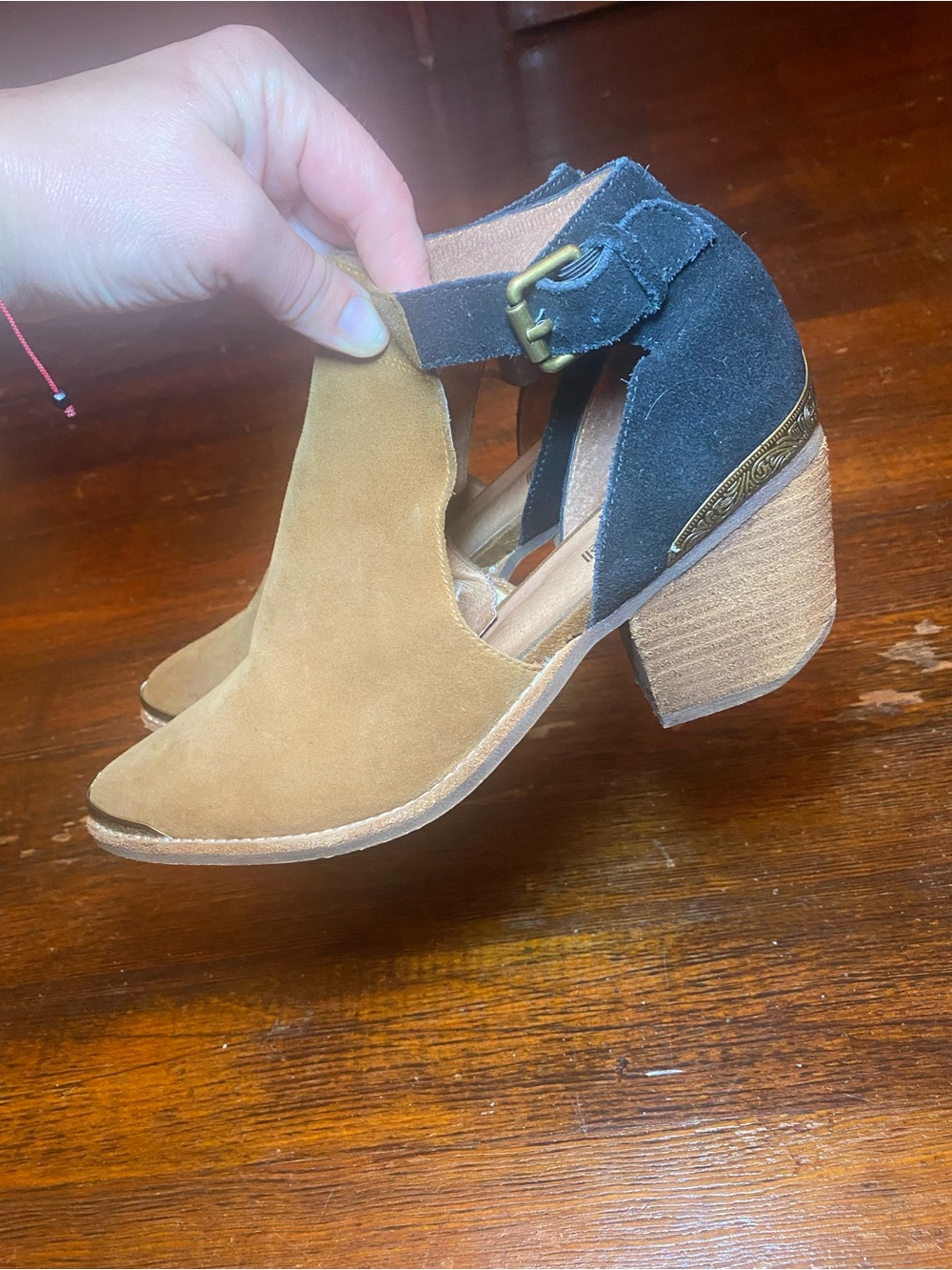 EUC Jeffery Campbell Woodruff Cutout Suede Weatern Style Buckle Booties